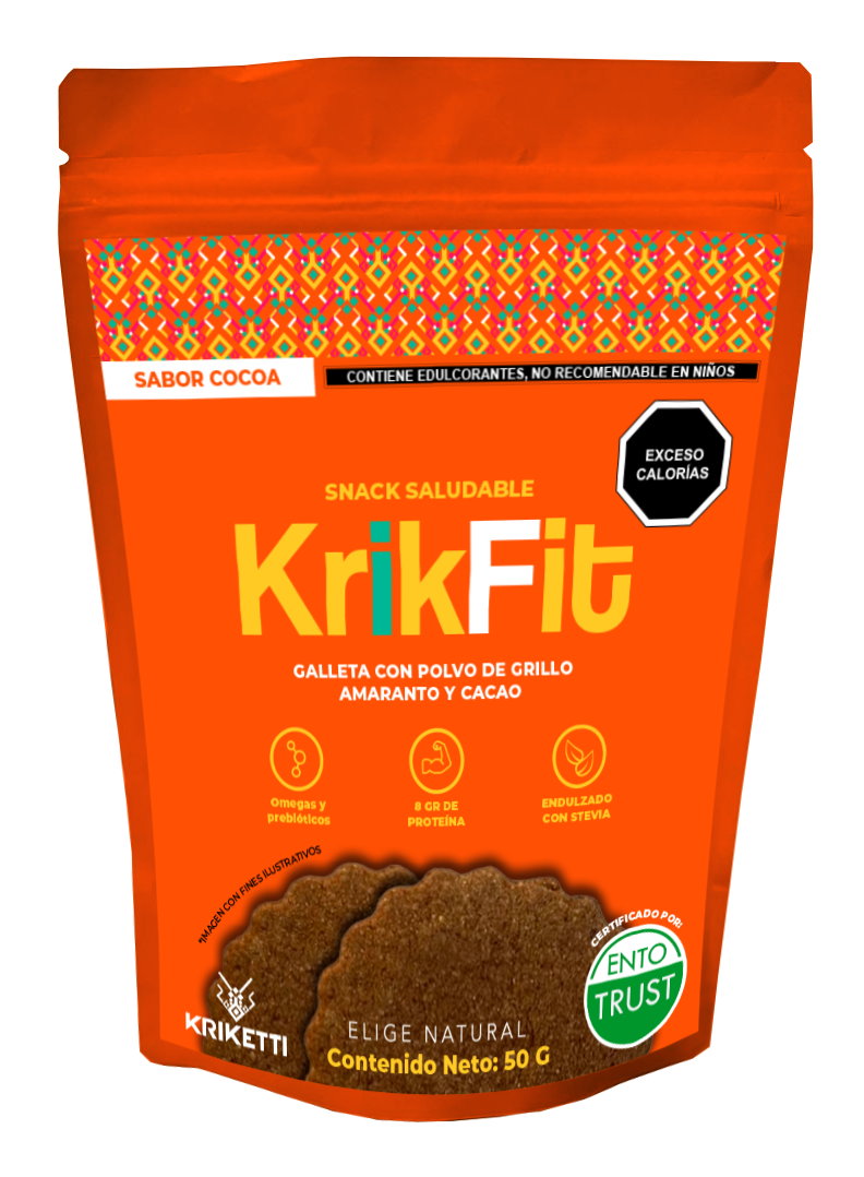 Galleta de Cocoa con Polvo de Grillo/Amaranto SIN AZÚCAR - 50 g