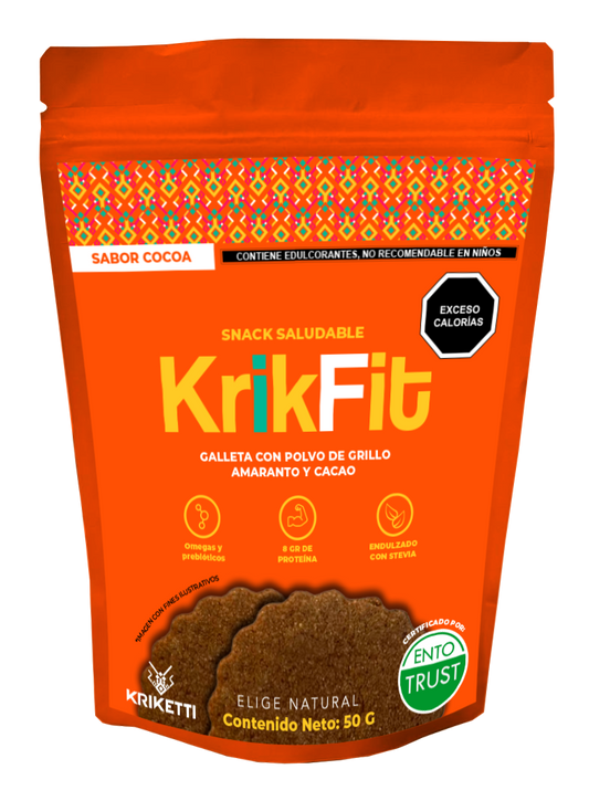 Galleta de Cocoa con Polvo de Grillo/Amaranto SIN AZÚCAR - 50 g